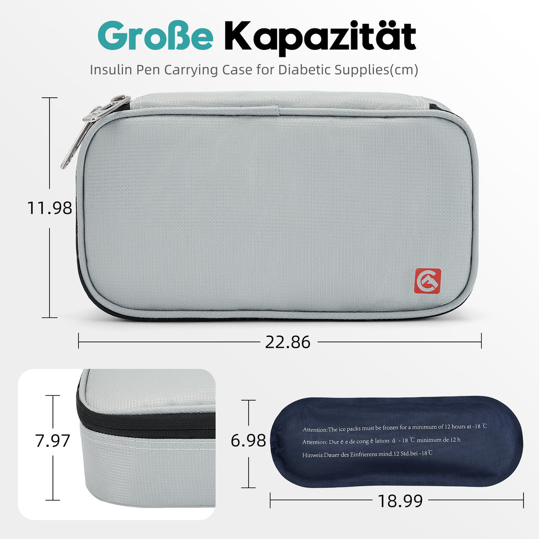 Z3 Kühlbox und Warmhaltebox grau (inkl. 4 Kühlakkus; für Transport von Insulin geeignet) - BenBag GmbH