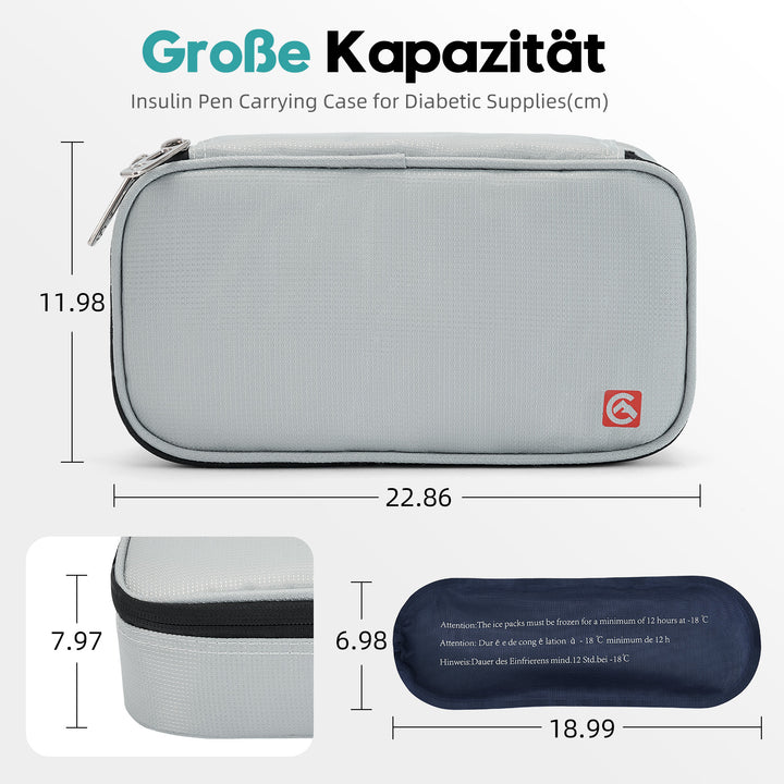 Z3 Kühlbox und Warmhaltebox grau (inkl. 4 Kühlakkus; für Transport von Insulin geeignet) - BenBag GmbH