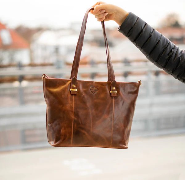 BenBag - Set 2: Shopper Tasche Braun (8 - teiliges Set, Premium - Leder) - BenBag GmbH