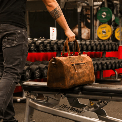 BenBag - Set 4: Gym Tasche Braun (8 - teiliges Set, Premium - Leder) - BenBag GmbH