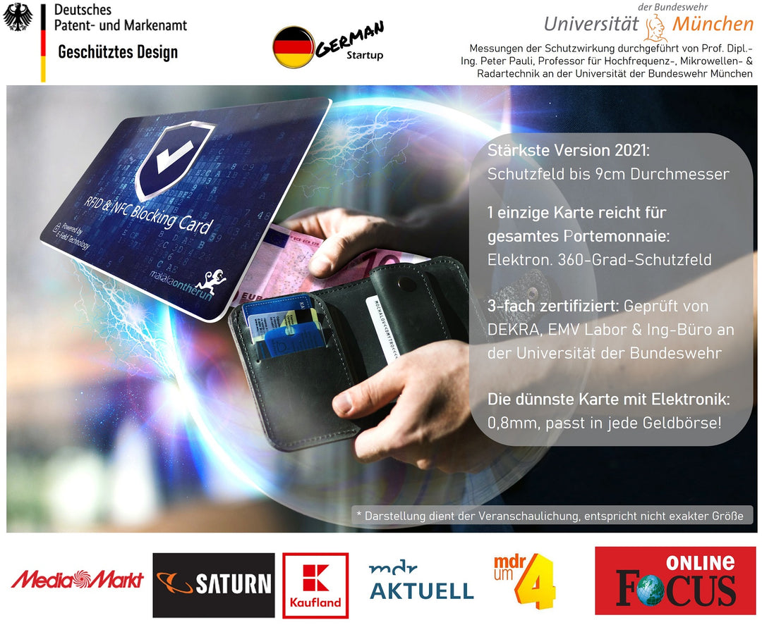 Z1 RFID NFC Schutz - Karte (DEKRA - geprüft) im Doppelpack (2 Karten) - BenBag GmbH