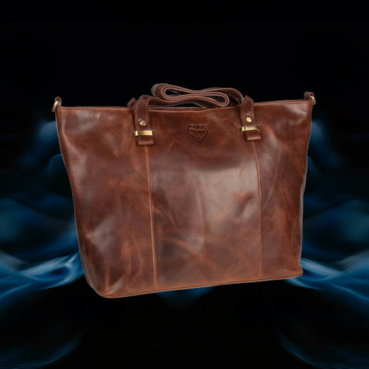 BenBag - Set 2: Shopper Tasche Cognac (5 - teiliges Set, Premium - Leder) - BenBag