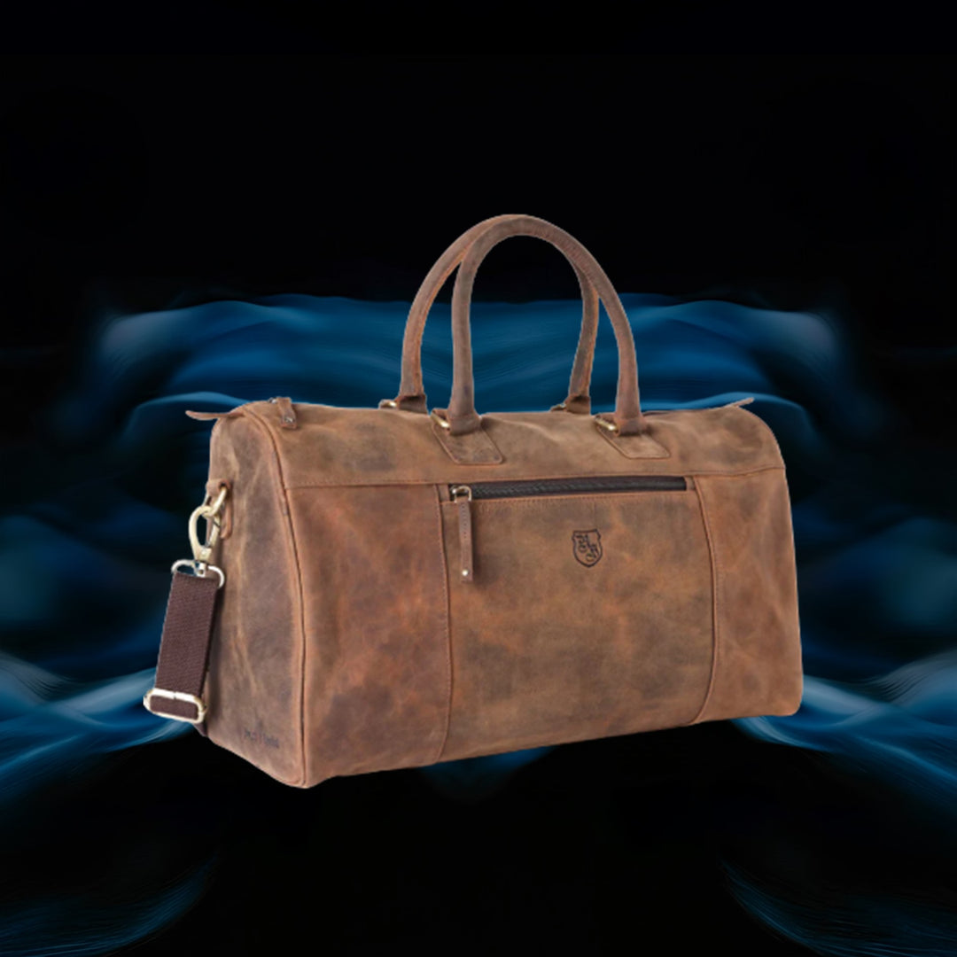 BenBag - Set 4: Gym Tasche Braun (5 - teiliges Set, Premium - Leder) - BenBag