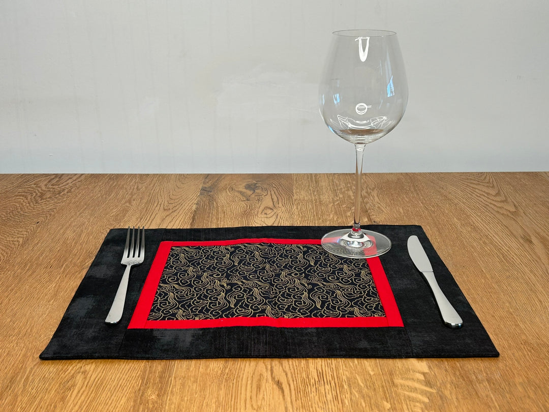 Platzset Schwarz - Rot (4 - teilig) - BenBag GmbH