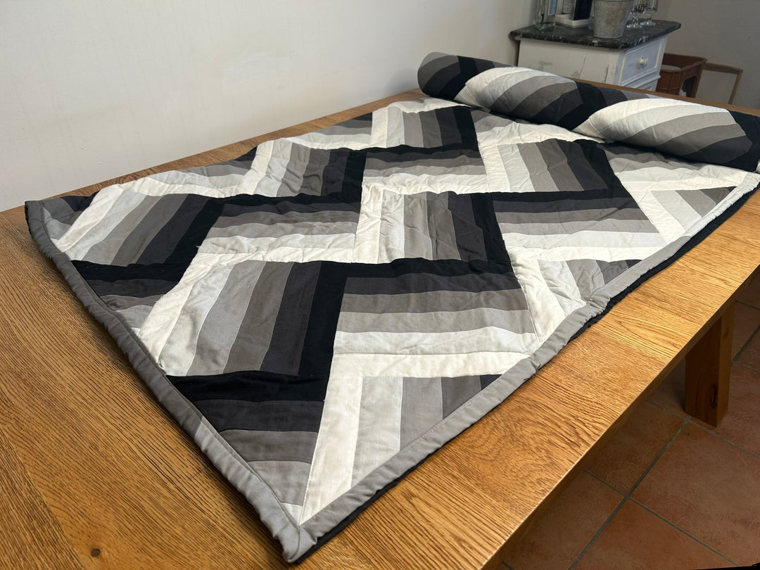 Patchwork - Decke Grau/Schwarz - BenBag GmbH